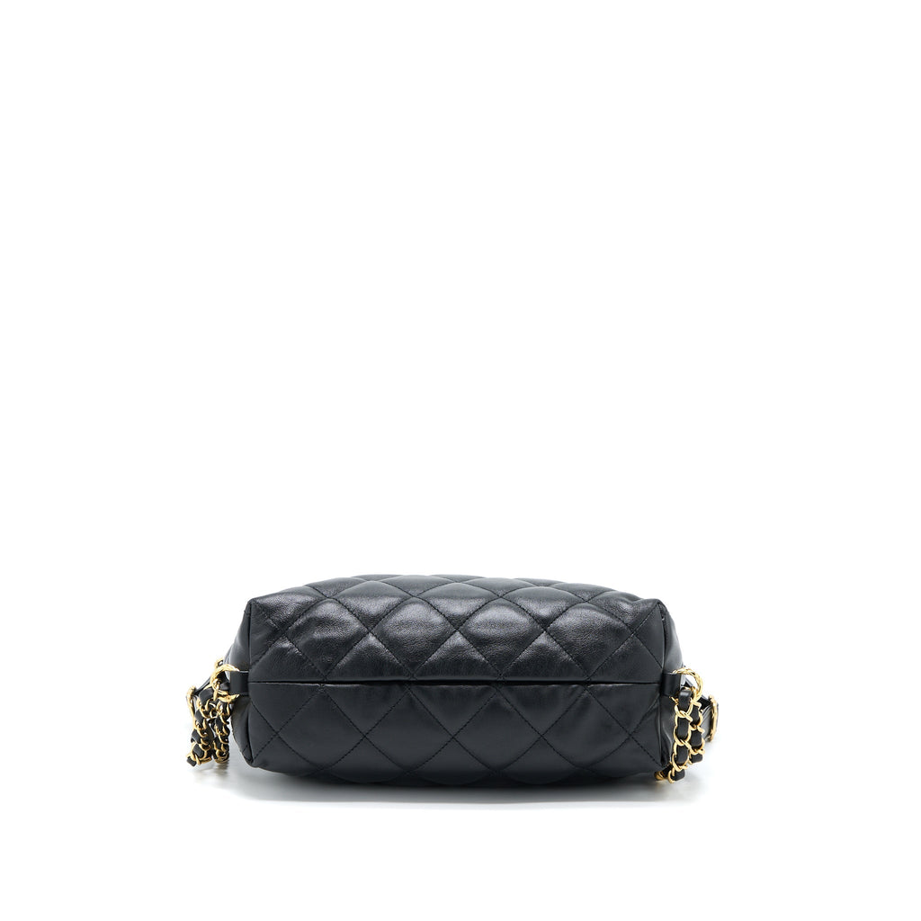 CHANEL 22B HOBO BAG LAMBSKIN BLACK GHW(MICROCHIP)
