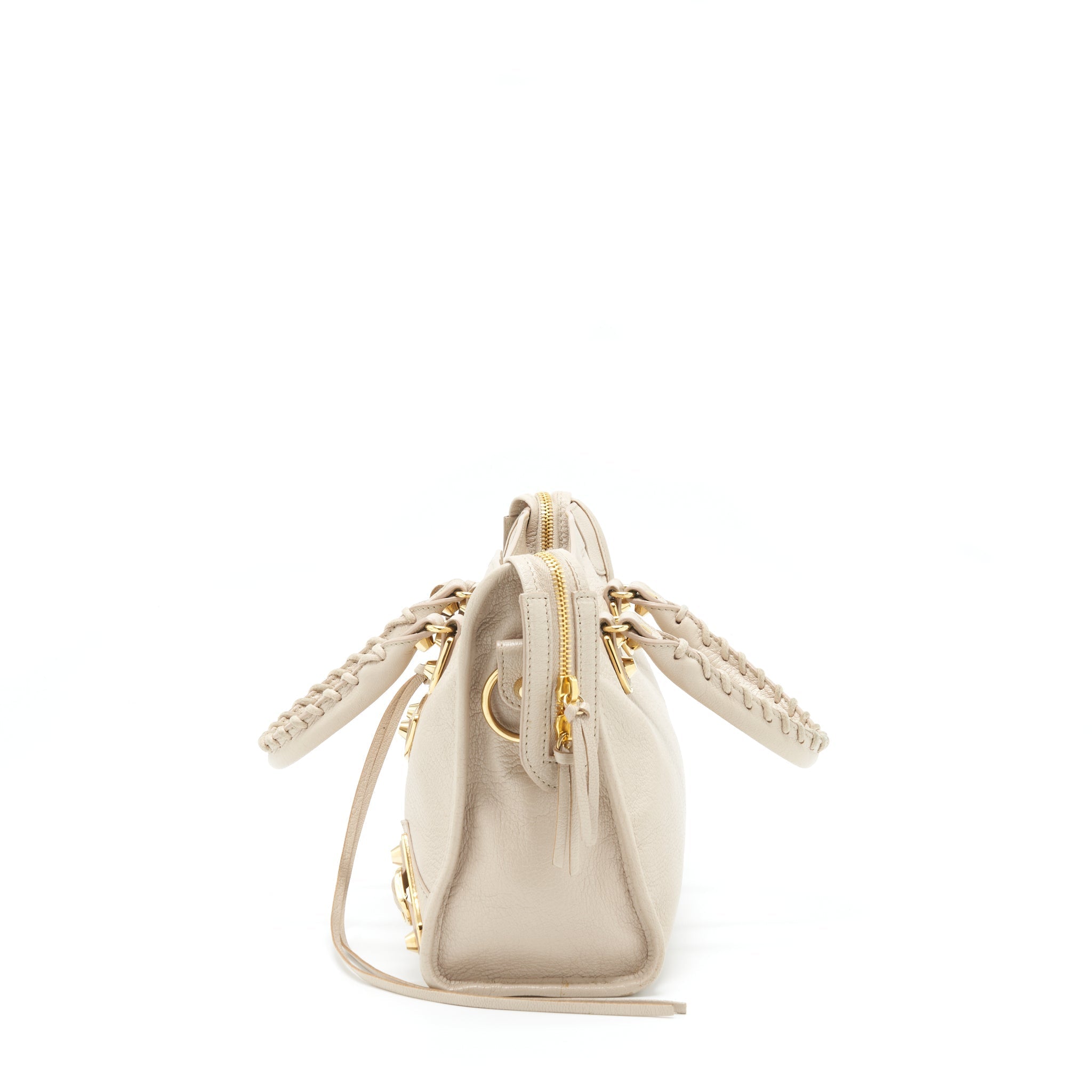 BALENCIAGA MINI CITY BAG BEIGE GHW