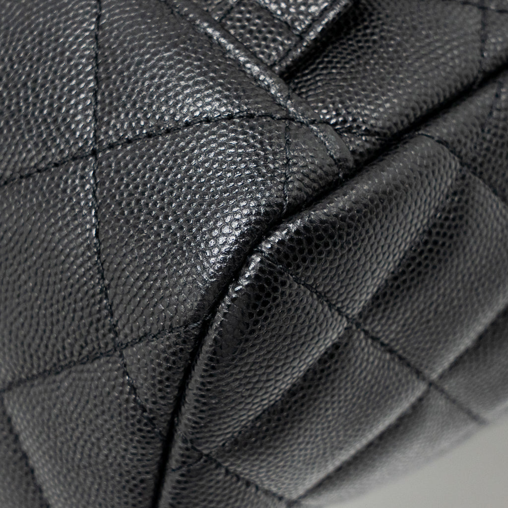 CHANEL QUILTED MINI BACKPACK CAVIAR BLACK LGHW (MICROCHIP)
