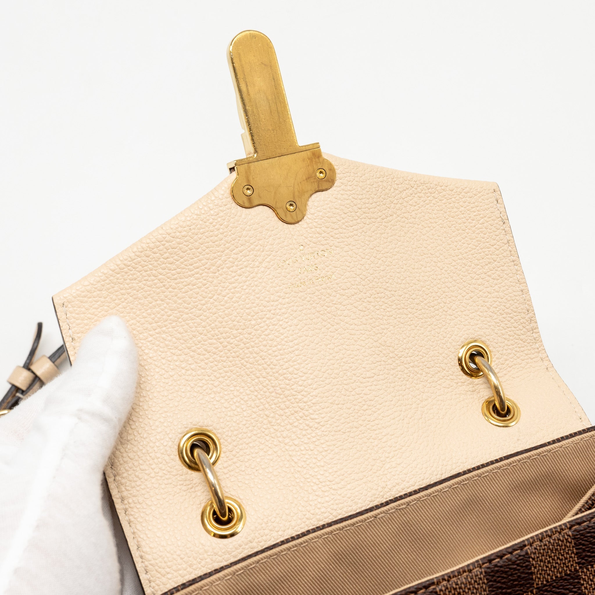 LOUIS VUITTON CLAPTON BACKPACK DAMIER EBENE/LIGHT PINK GHW