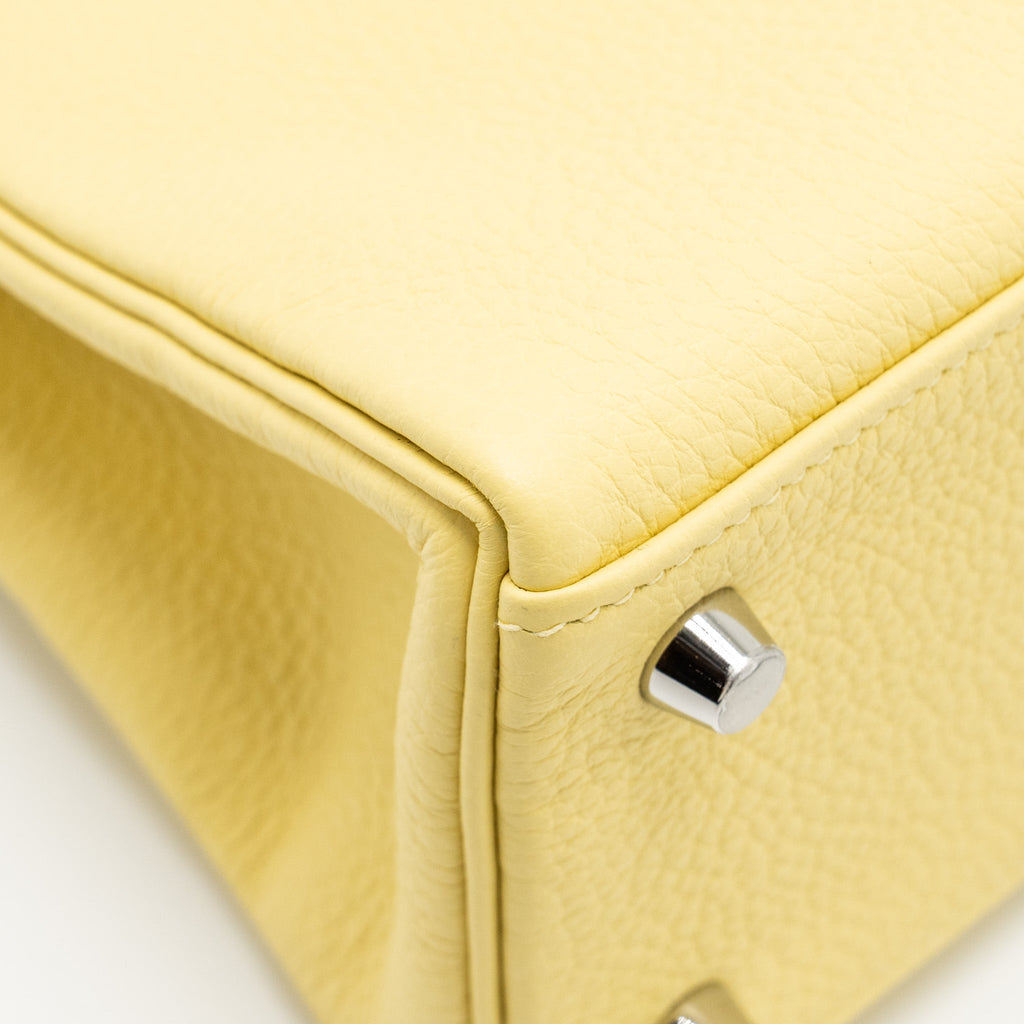 HERMES KELLY 25 TOGO 1Z JAUNE POUSSIN SHW