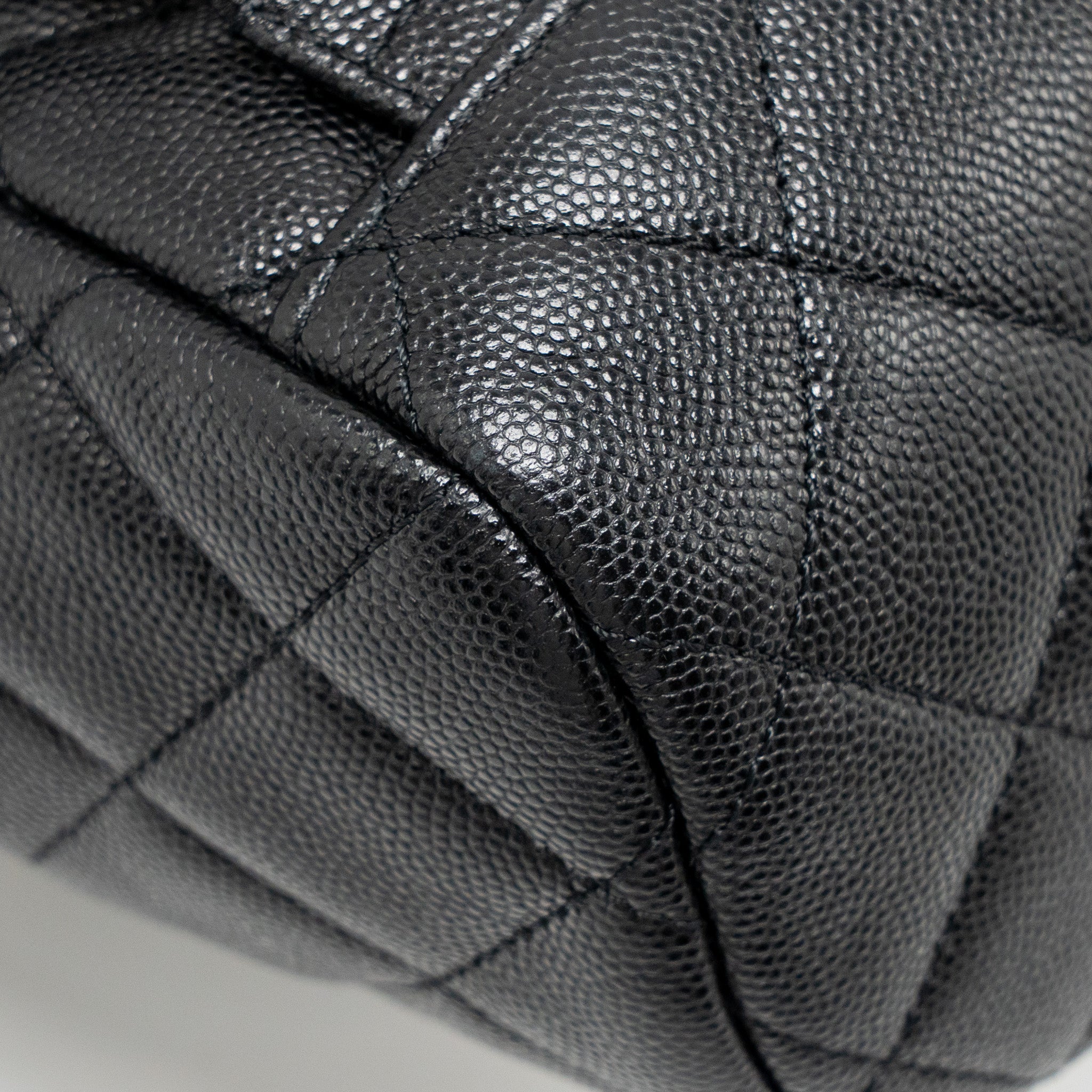CHANEL QUILTED MINI BACKPACK CAVIAR BLACK LGHW (MICROCHIP)