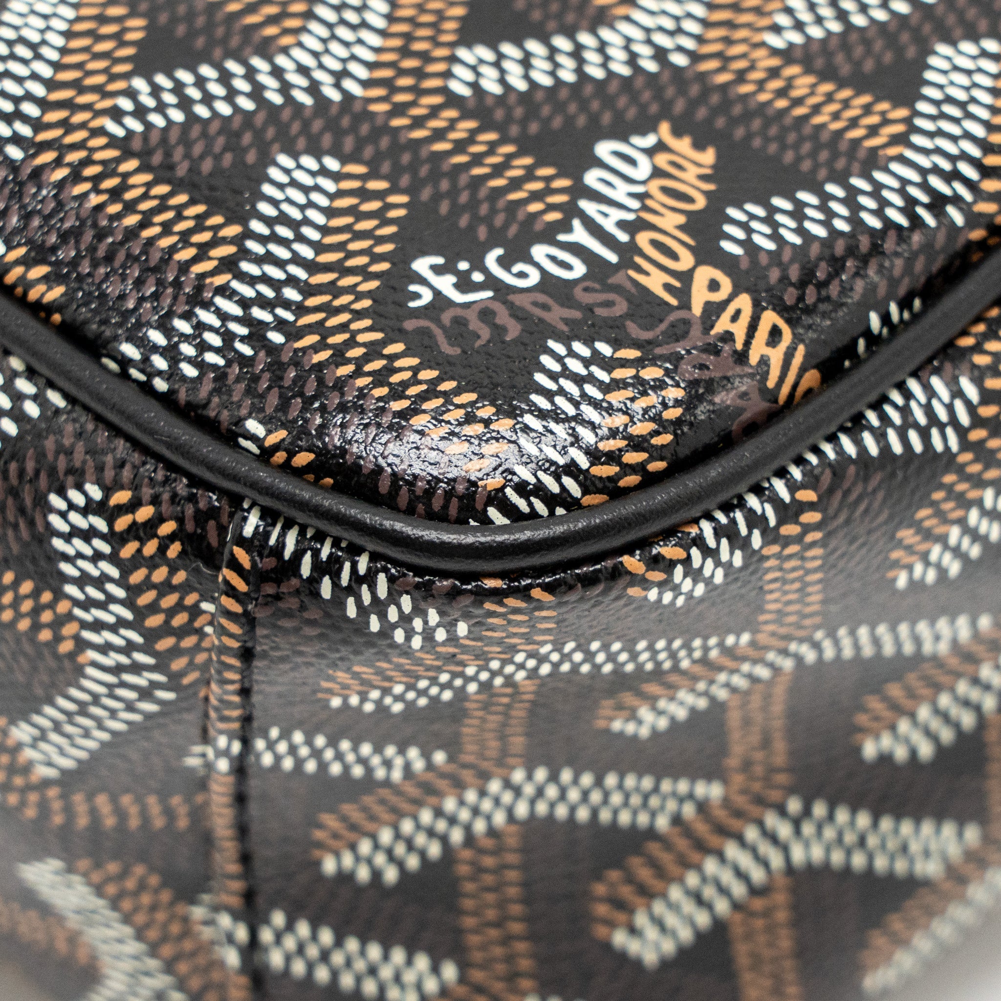 GOYARD CAP VERT PM CROSSBODY BAG GOYARDINE CANVAS/LEATHER BLACK SHW