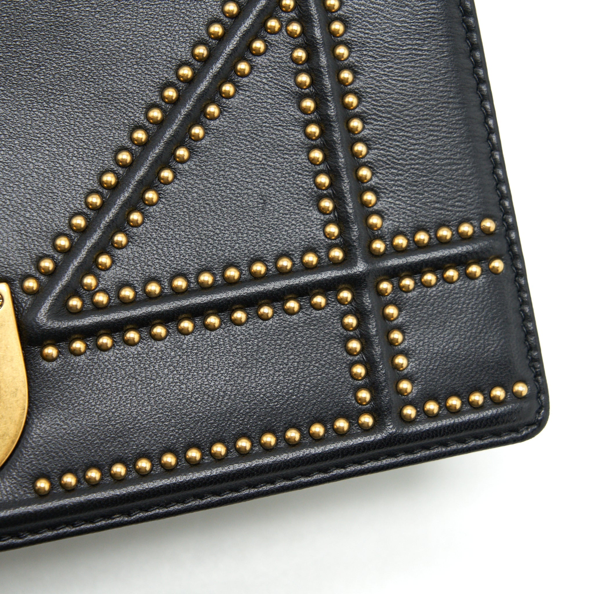 DIOR SMALL STUDDED DIORAMA BLACK GHW