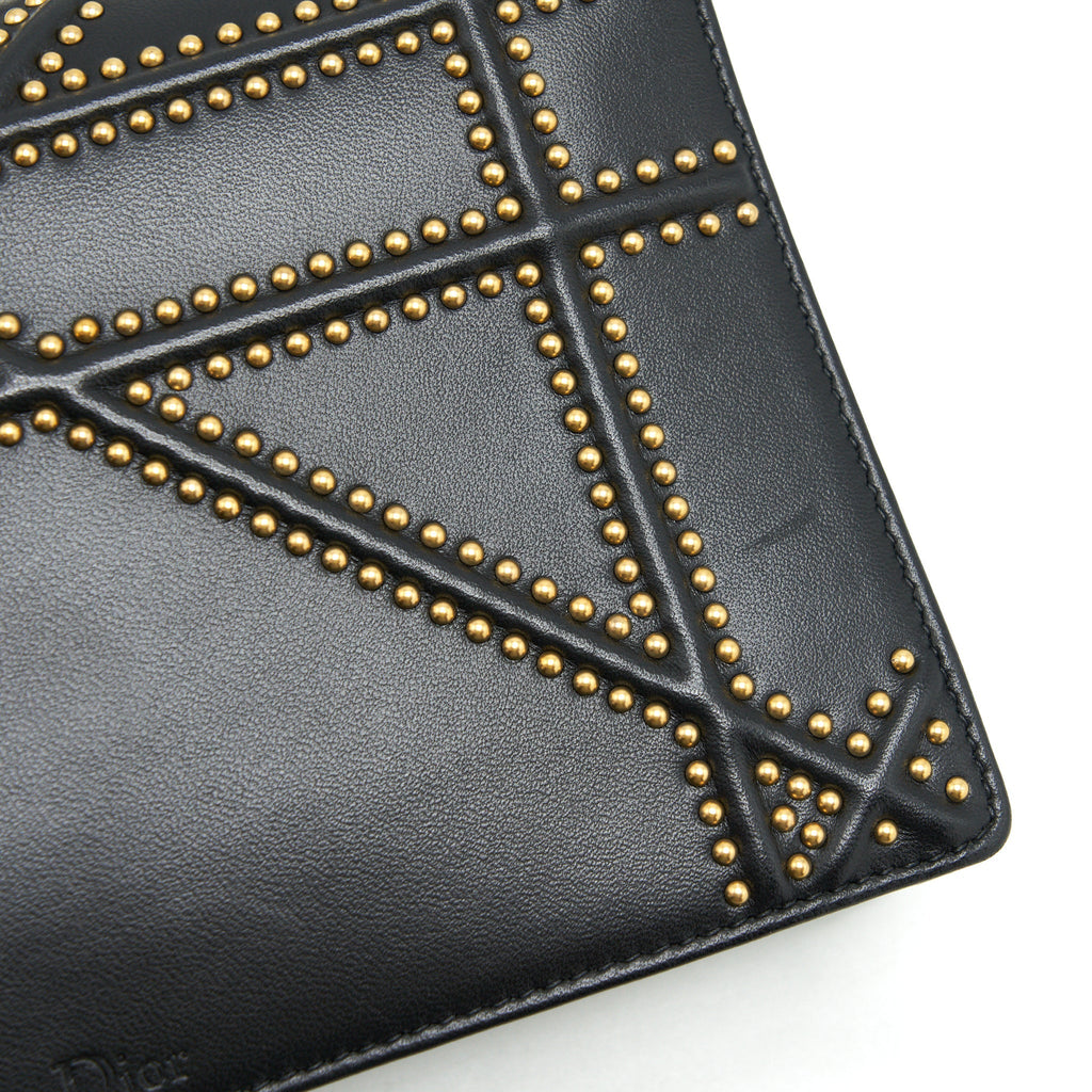 DIOR SMALL STUDDED DIORAMA BLACK GHW