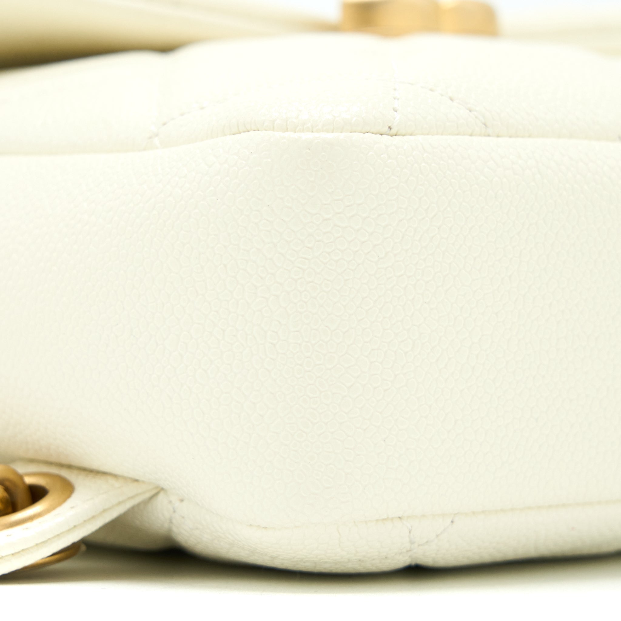 CHANEL 22P FLAP BACKPACK CAVIAR WHITE BRUSHED GHW (MICROCHIP)