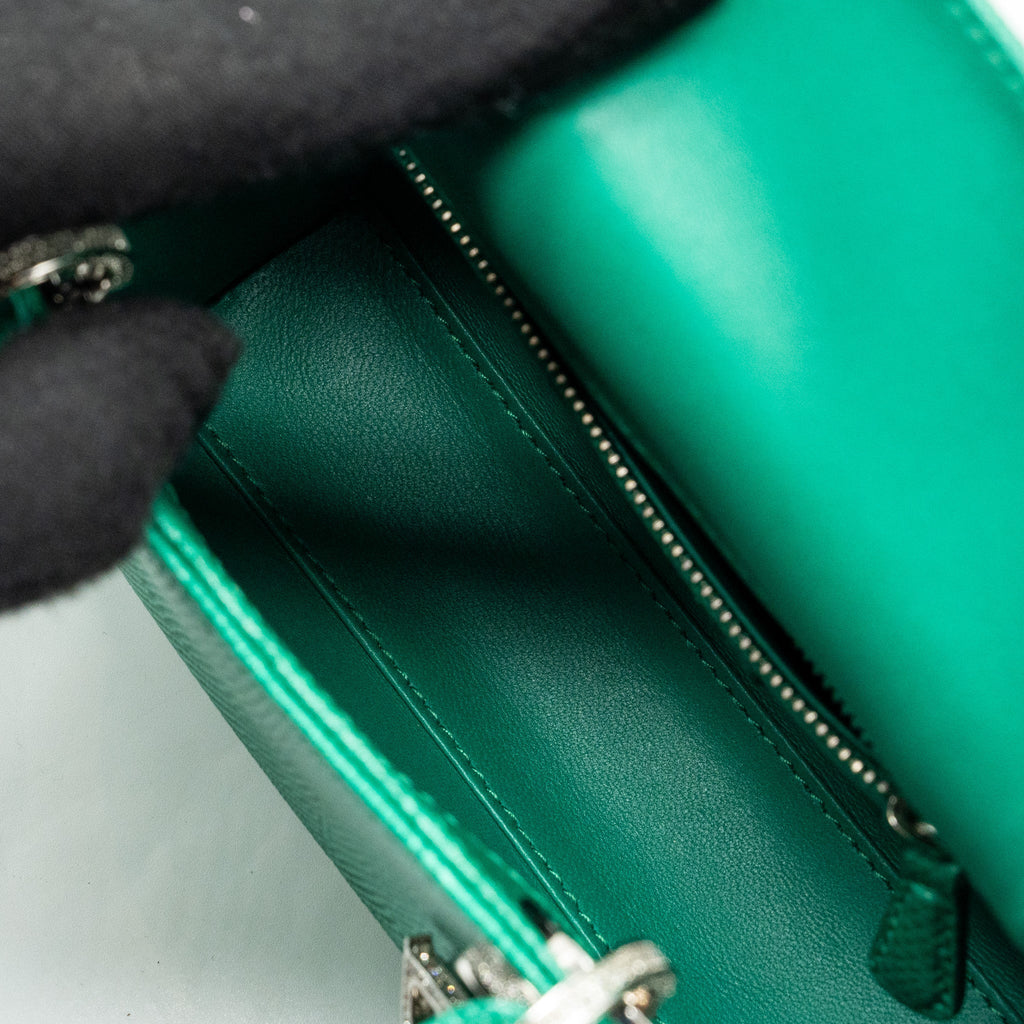 DIOR MINI LADY DIOR LIZARD GREEN WITH CRYSTAL BUCKLE SHW