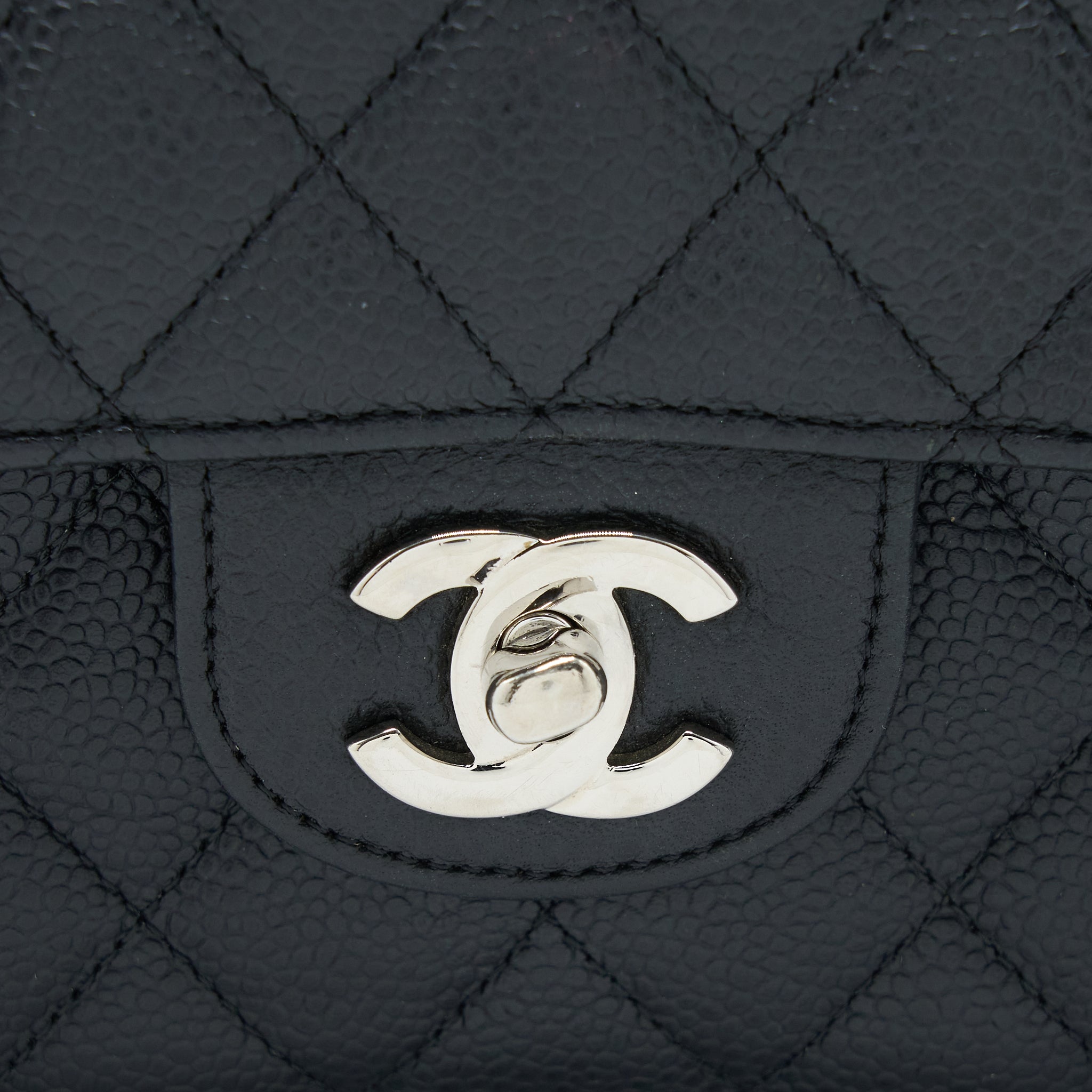 CHANEL MEDIUM CLASSIC FLAP BAG CAVIAR BLACK SHW