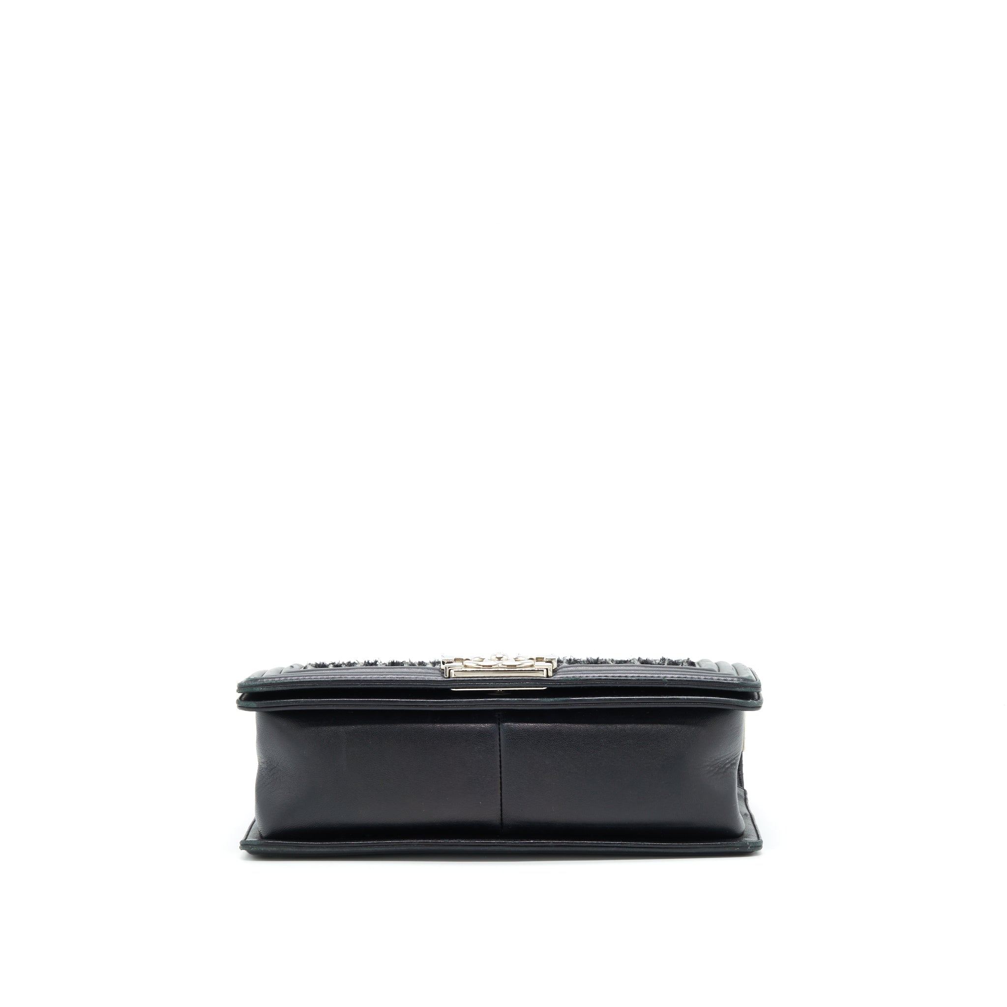 CHANEL BOY MEDIUM TWEED/LAMBSKIN BLACK SHW