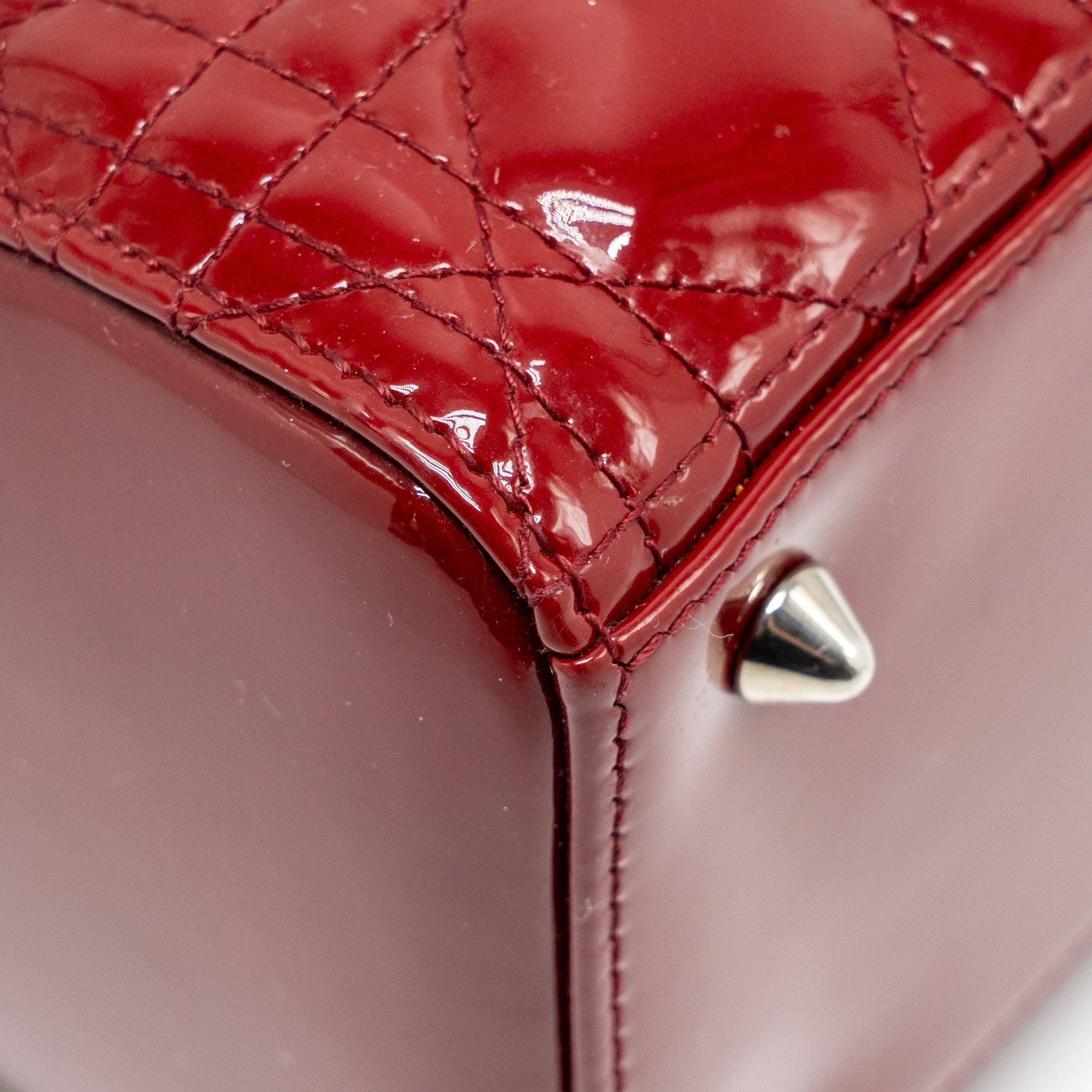DIOR MEDIUM LADY DIOR PATENT RED SHW