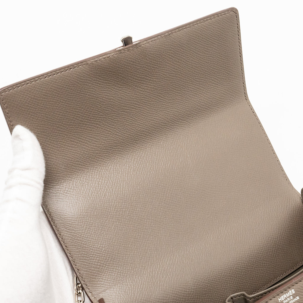 HERMES CINHETIC BOX BAG EPSOM GRIS ETAIN SHW