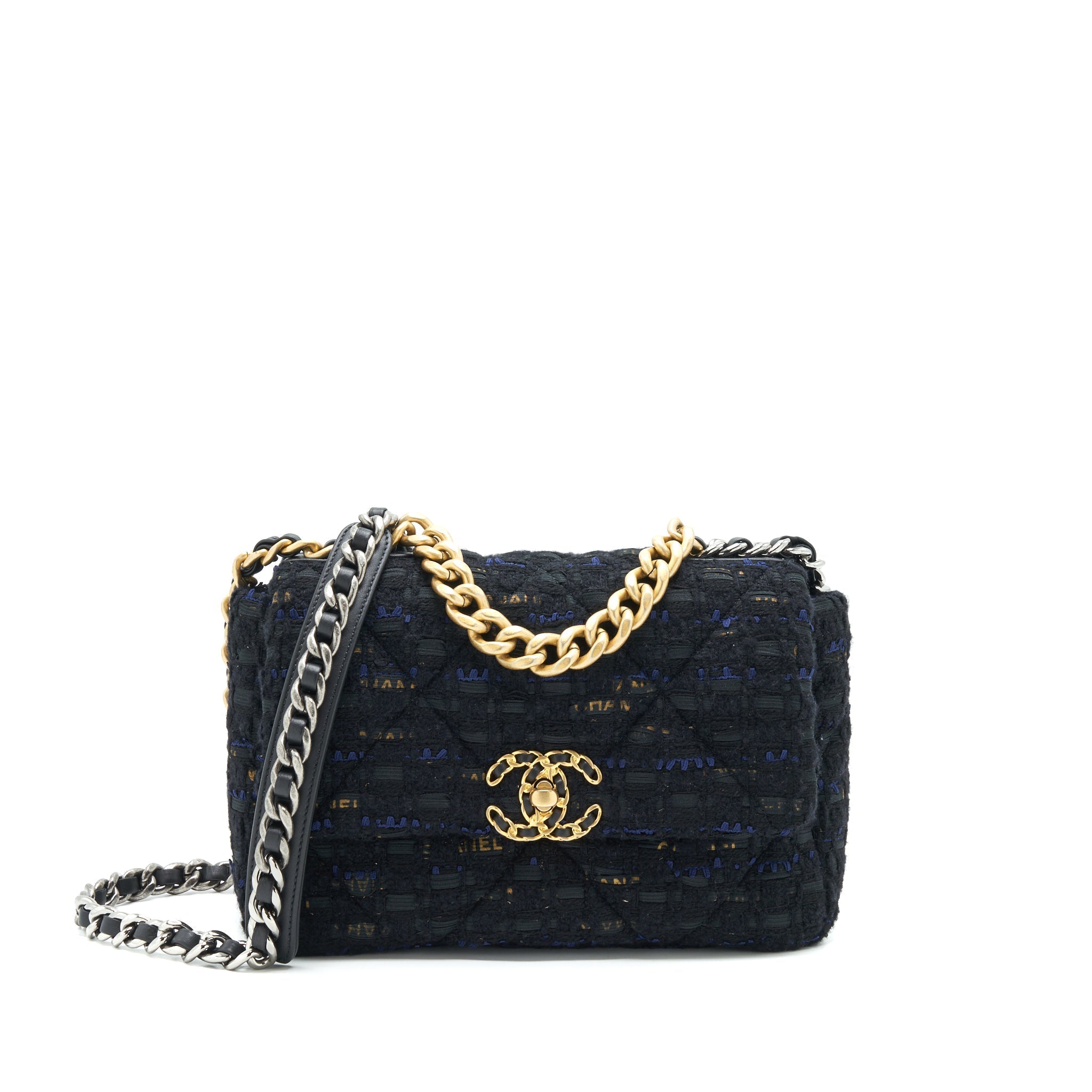 CHANEL TWEED SMALL 19 FLAP BAG
