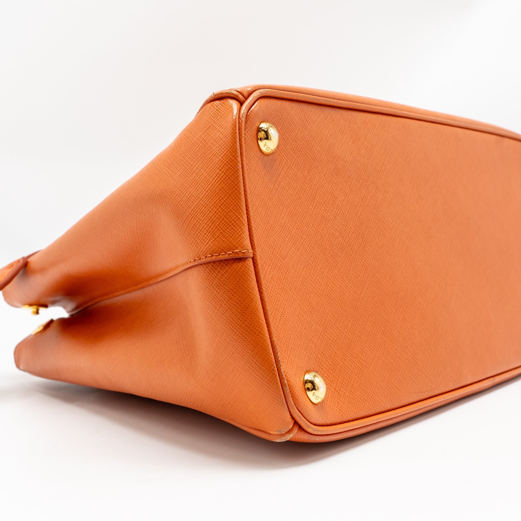 PRADA LARGE SAFFIANO TOTE BAG LEATHER ORANGE GHW