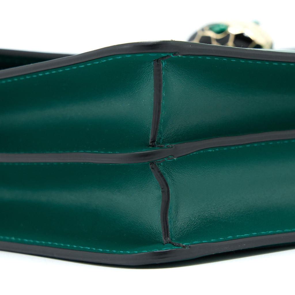 BVLGARI SERPENTI FOREVER SHOULDER BAG CALFSKIN GREEN LGHW