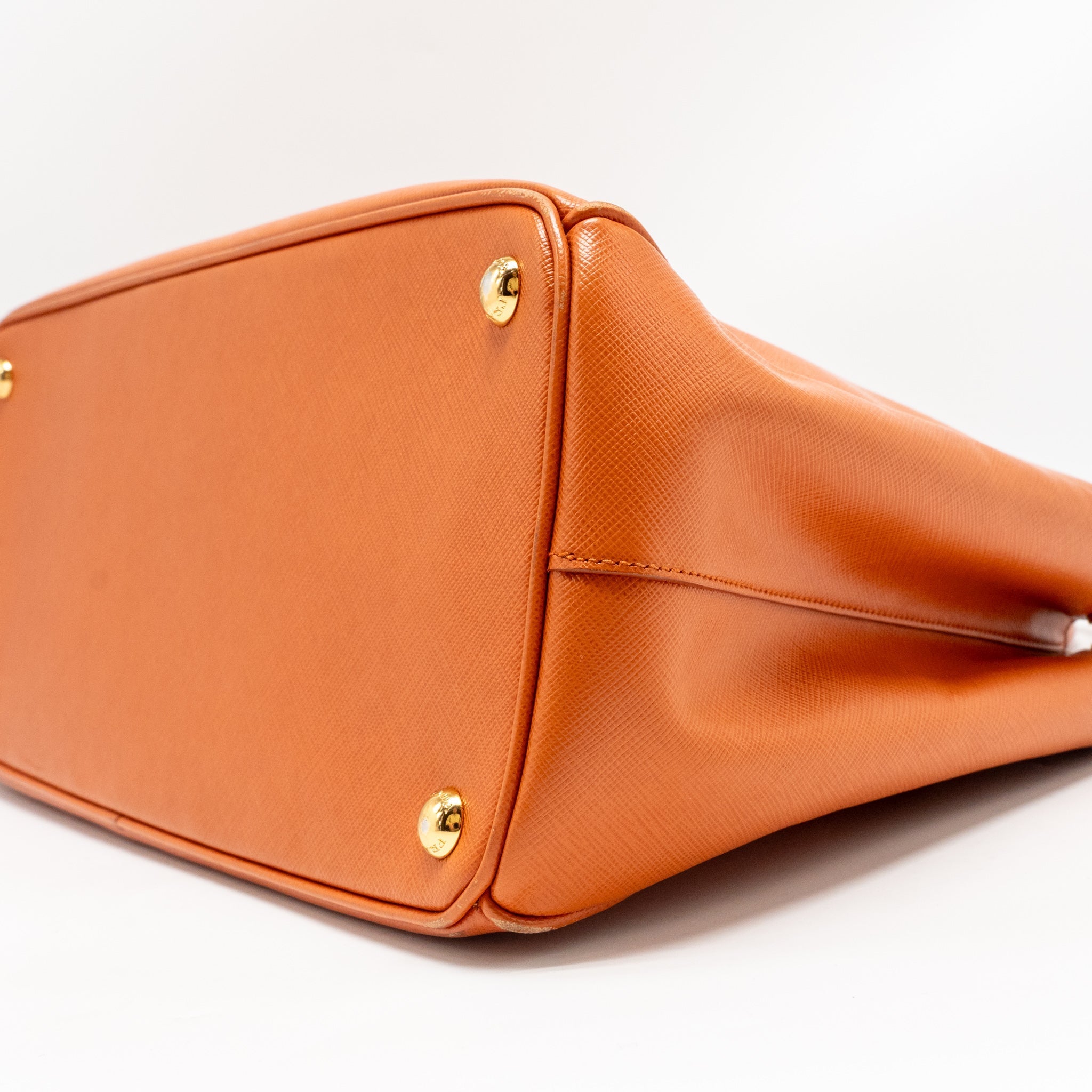 PRADA LARGE SAFFIANO TOTE BAG LEATHER ORANGE GHW