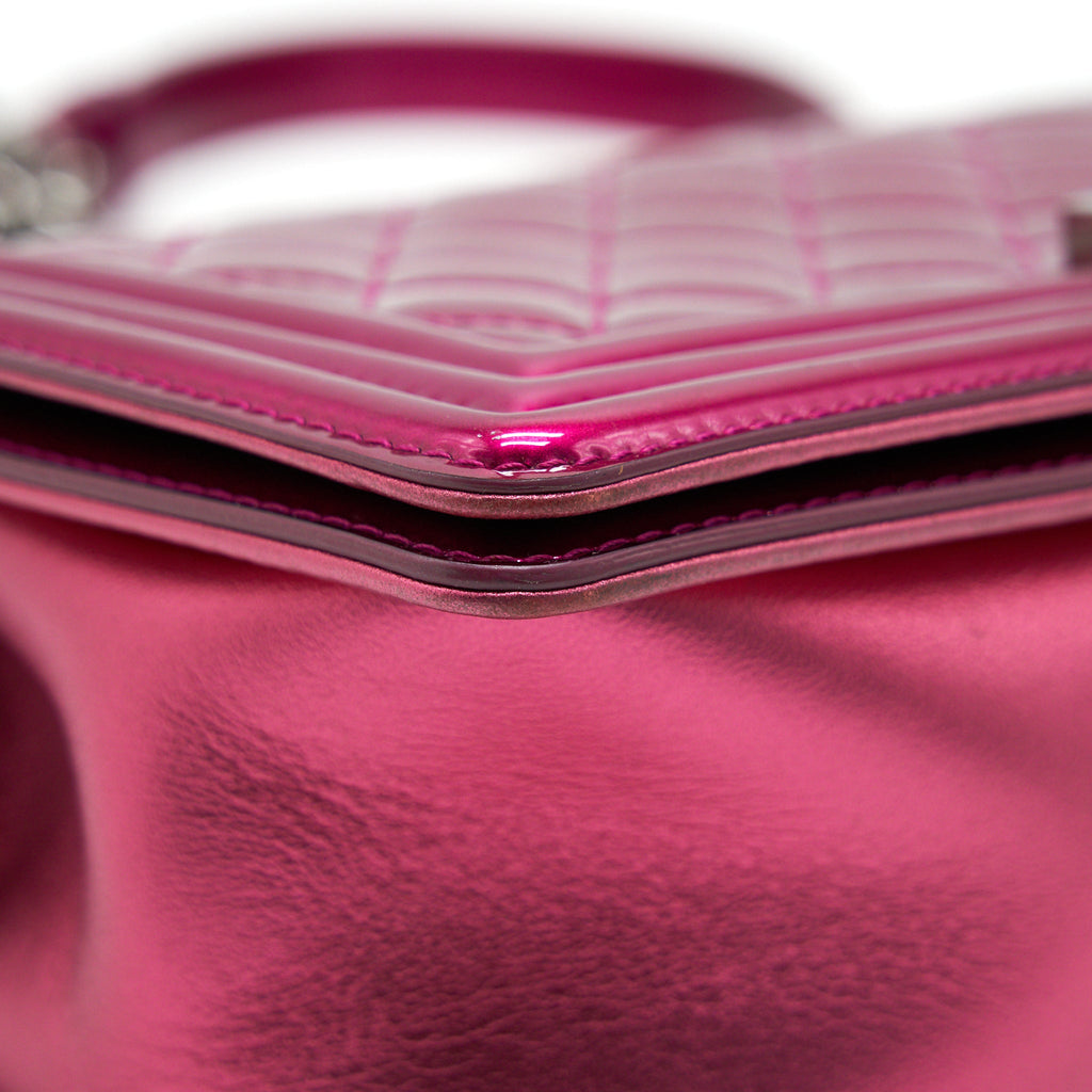CHANEL MEDIUM LEBOY BAG METALLIC PINK SHW