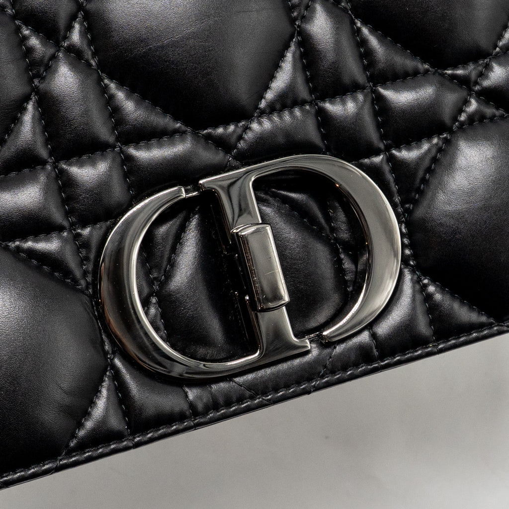 DIOR MEDIUM DIOR CARO BAG CALFSKIN SO BLACK
