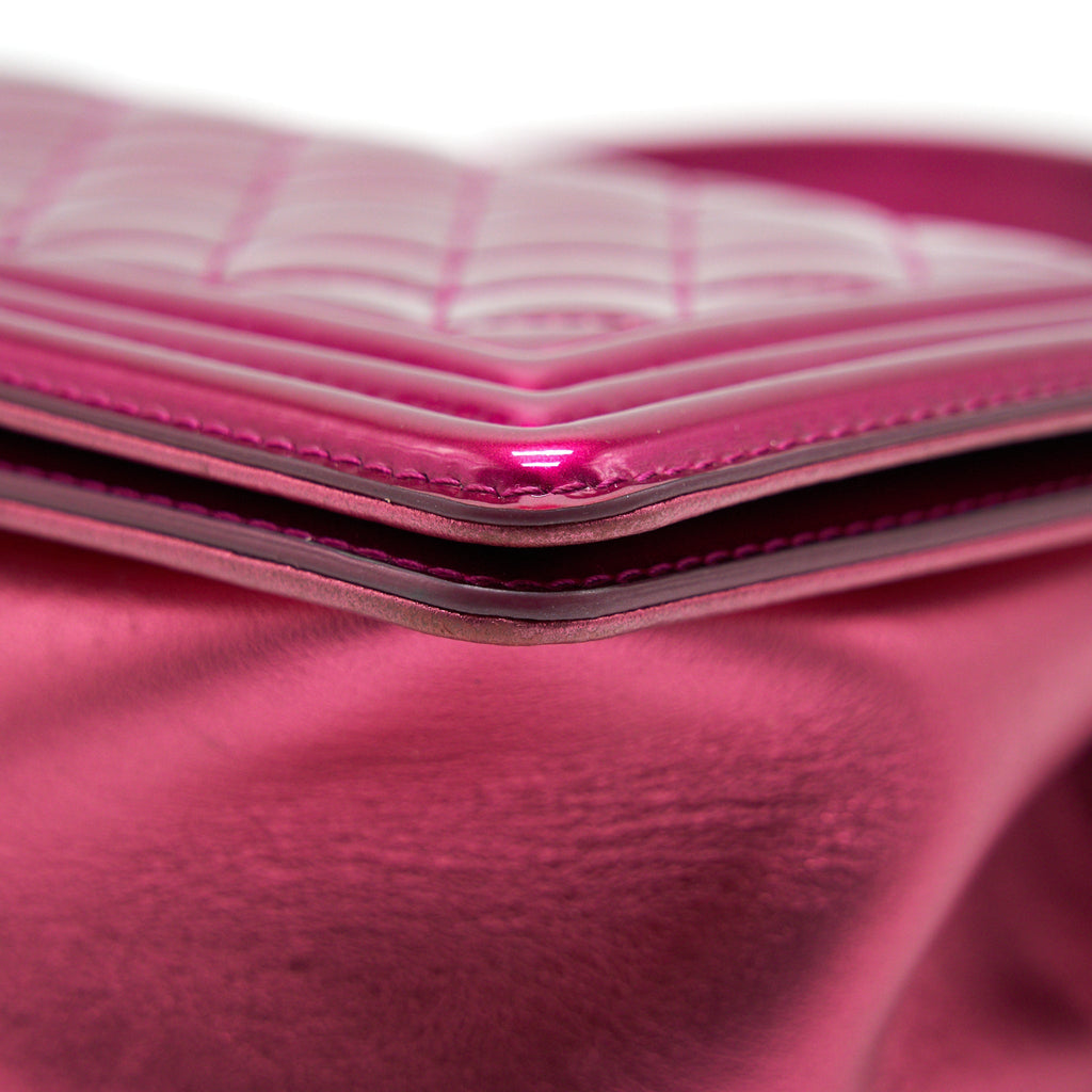 CHANEL MEDIUM LEBOY BAG METALLIC PINK SHW