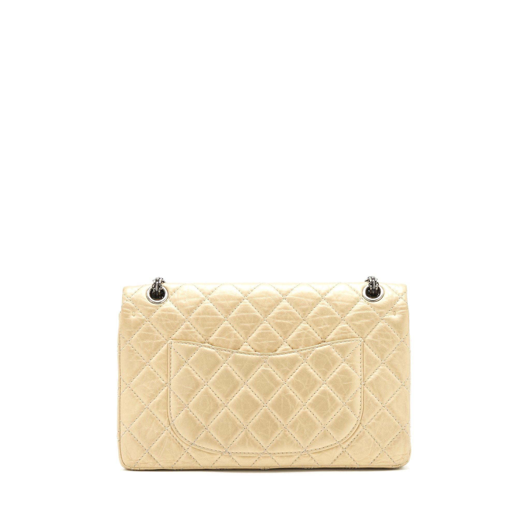 CHANEL 2.55 REISSUE 226 DOUBLE FLAP BAG RUTHENIUM HARDWARE
