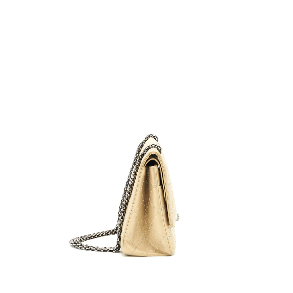 CHANEL 2.55 REISSUE 226 DOUBLE FLAP BAG RUTHENIUM HARDWARE