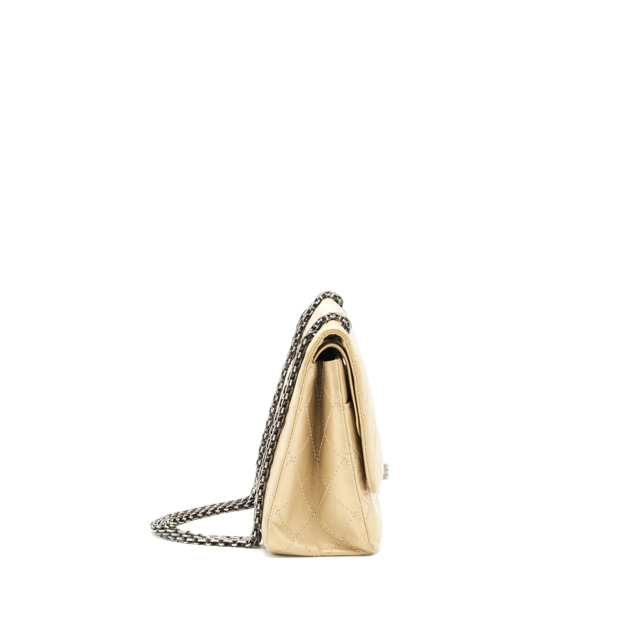 CHANEL 2.55 REISSUE 226 DOUBLE FLAP BAG RUTHENIUM HARDWARE
