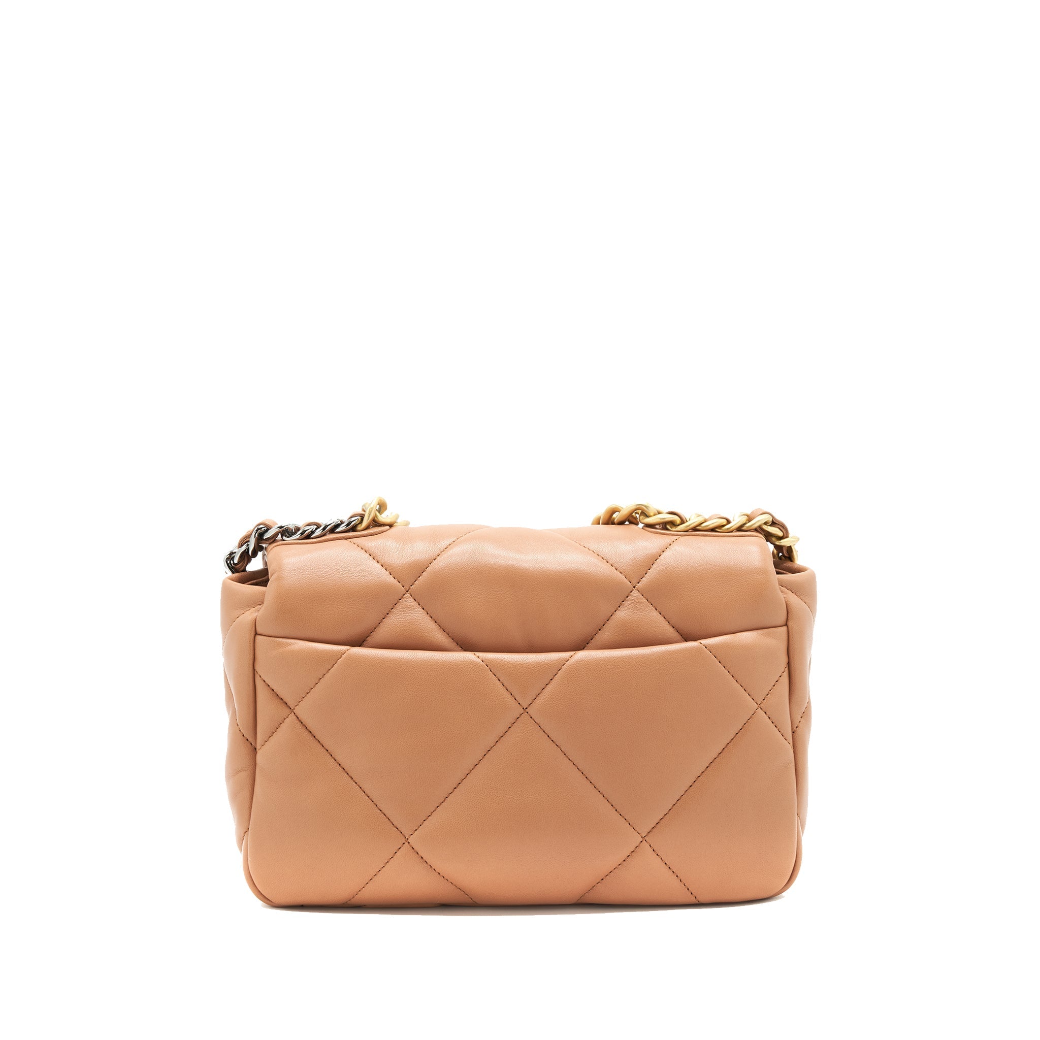 CHANEL 21P CARAMEL SMALL 19 FLAP BAG GHW