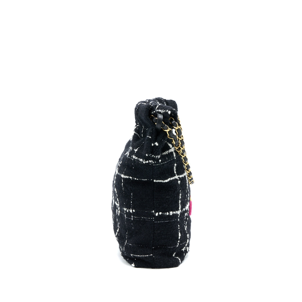 CHANEL MEDIUM 22 BAG TWEED MULTICOLOUR GHW(MICROCHIP)