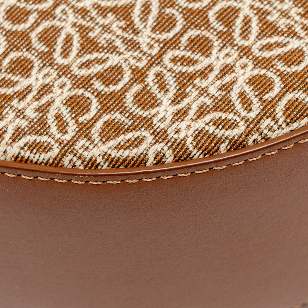 LOEWE MEDIUM LUNA BAG ANAGRAM JACQUARD CANVAS/CALFSKIN TAN/PECAN GHW