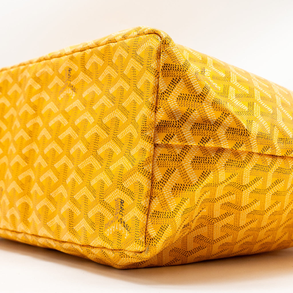GOYARD SAINT LOUIS PM TOTE BAG GOYARDINE CANVAS / CALFSKIN YELLOW SHW