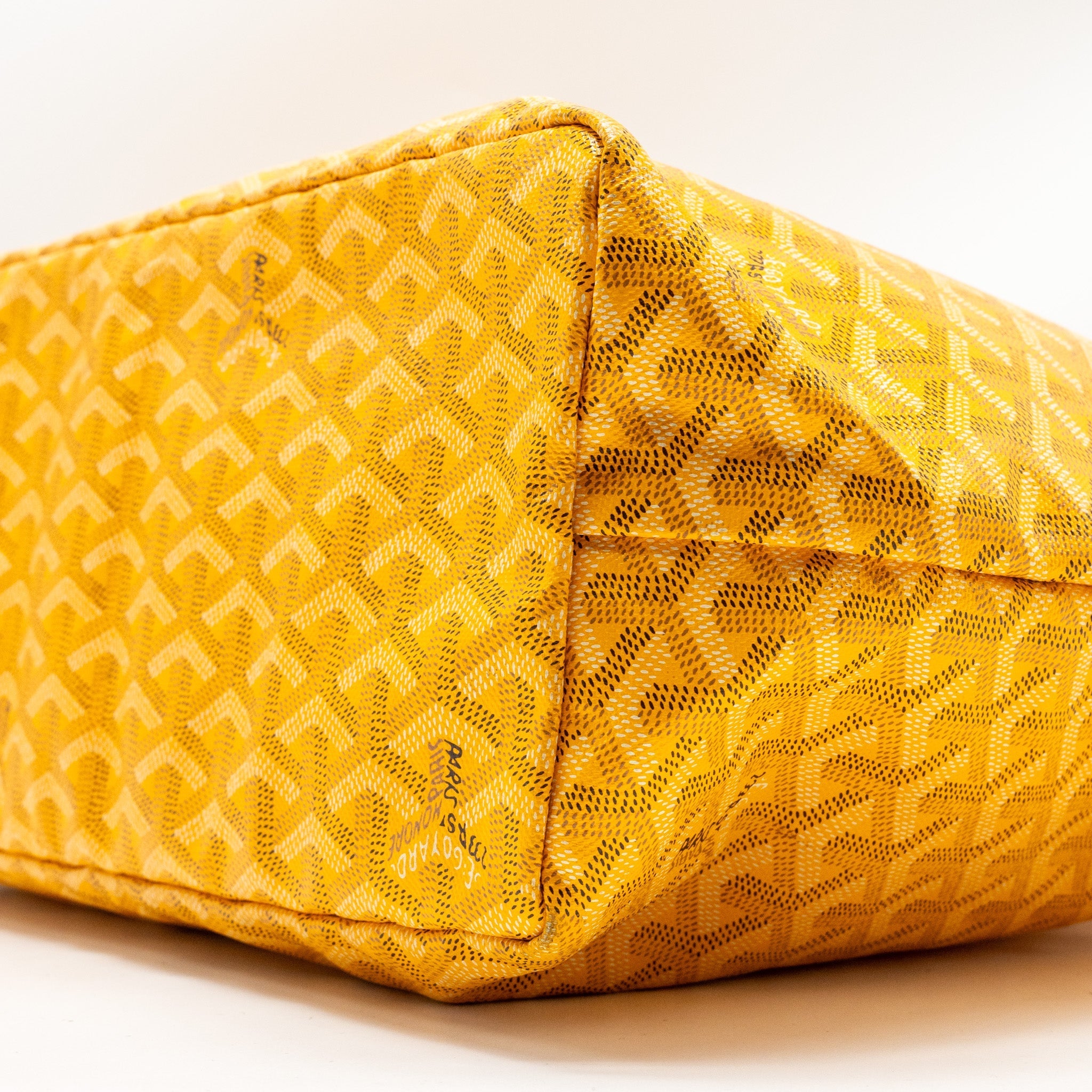 GOYARD SAINT LOUIS PM TOTE BAG GOYARDINE CANVAS / CALFSKIN YELLOW SHW