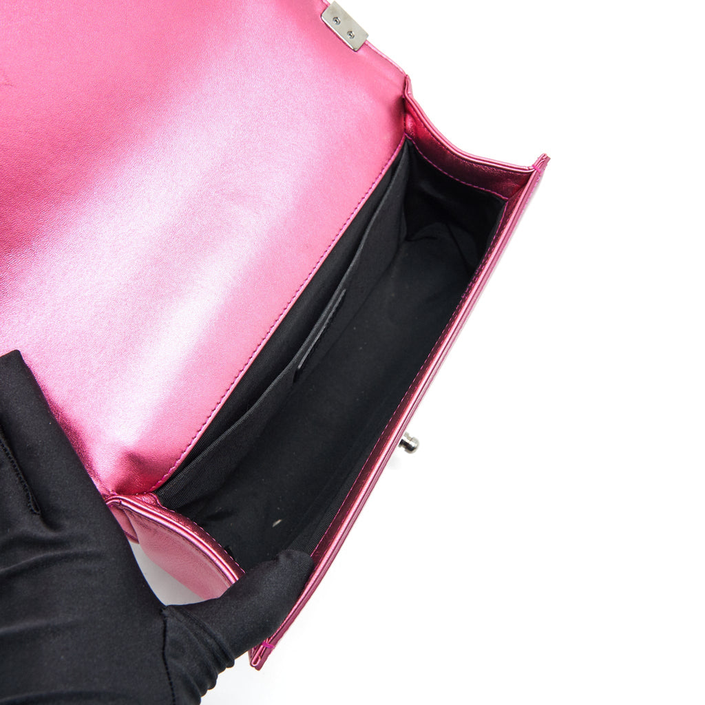 CHANEL MEDIUM LEBOY BAG METALLIC PINK SHW