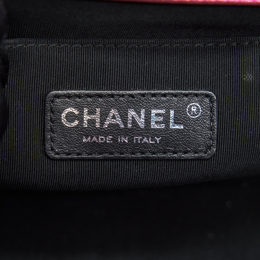 CHANEL MEDIUM LEBOY BAG METALLIC PINK SHW