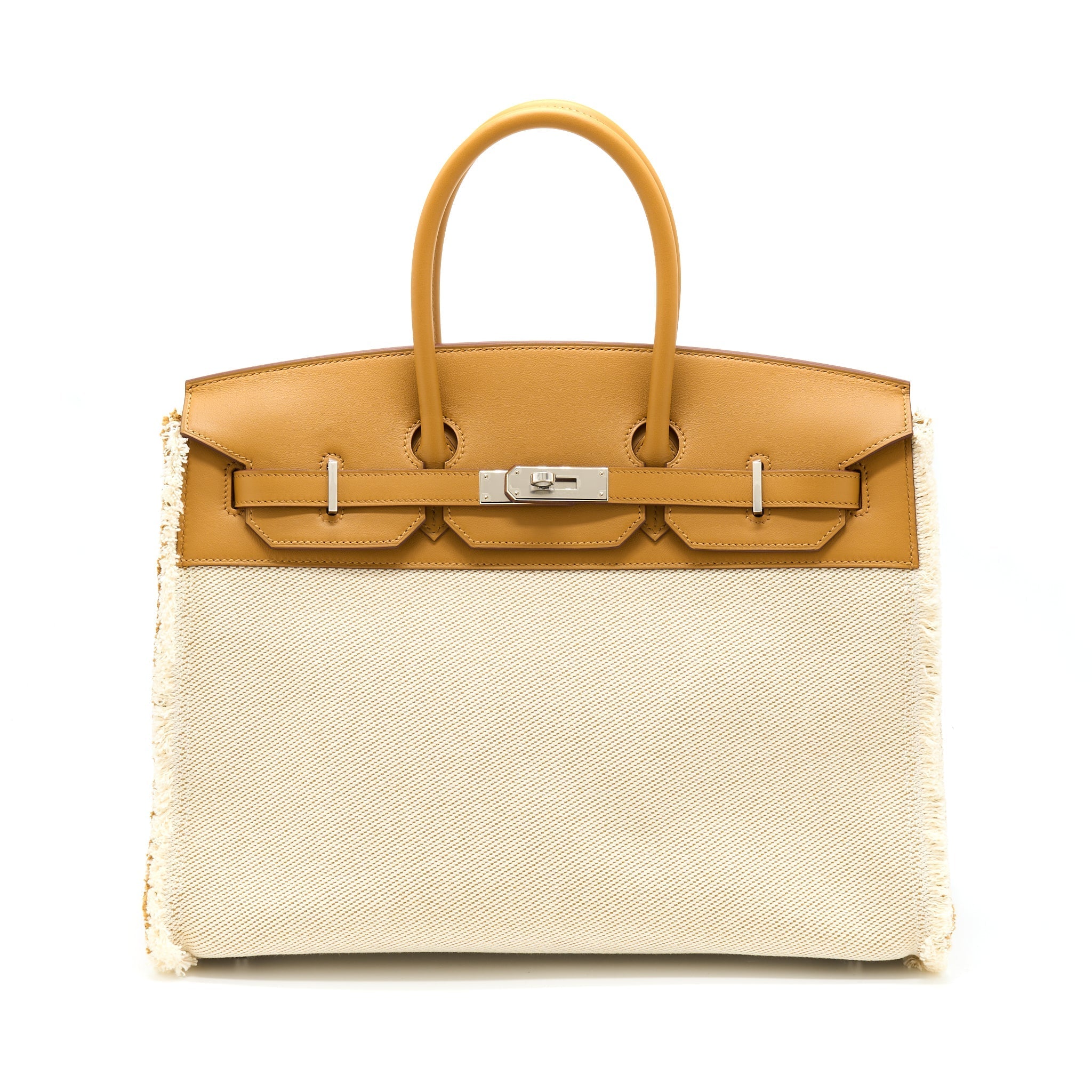 HERMES BIRKIN 35 FRAY FRAY SWIFT/TOILE H CANVAS SESAME SHW