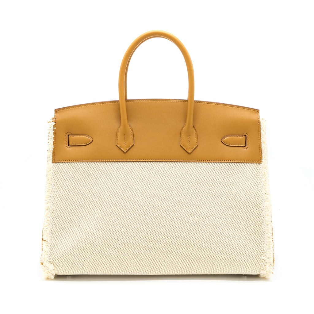 HERMES BIRKIN 35 FRAY FRAY SWIFT/TOILE H CANVAS SESAME SHW