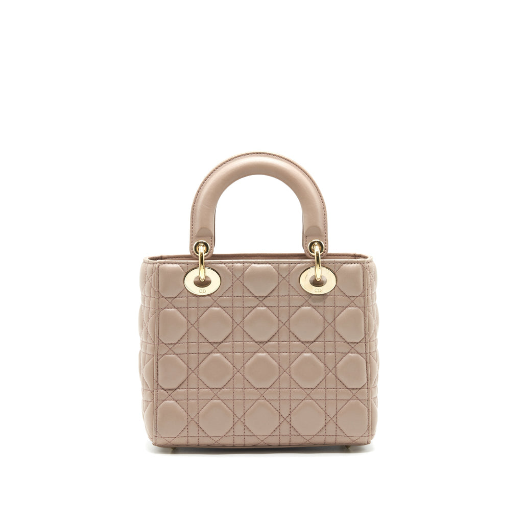 DIOR SMALL LADY DIOR DARK BEIGE LGHW