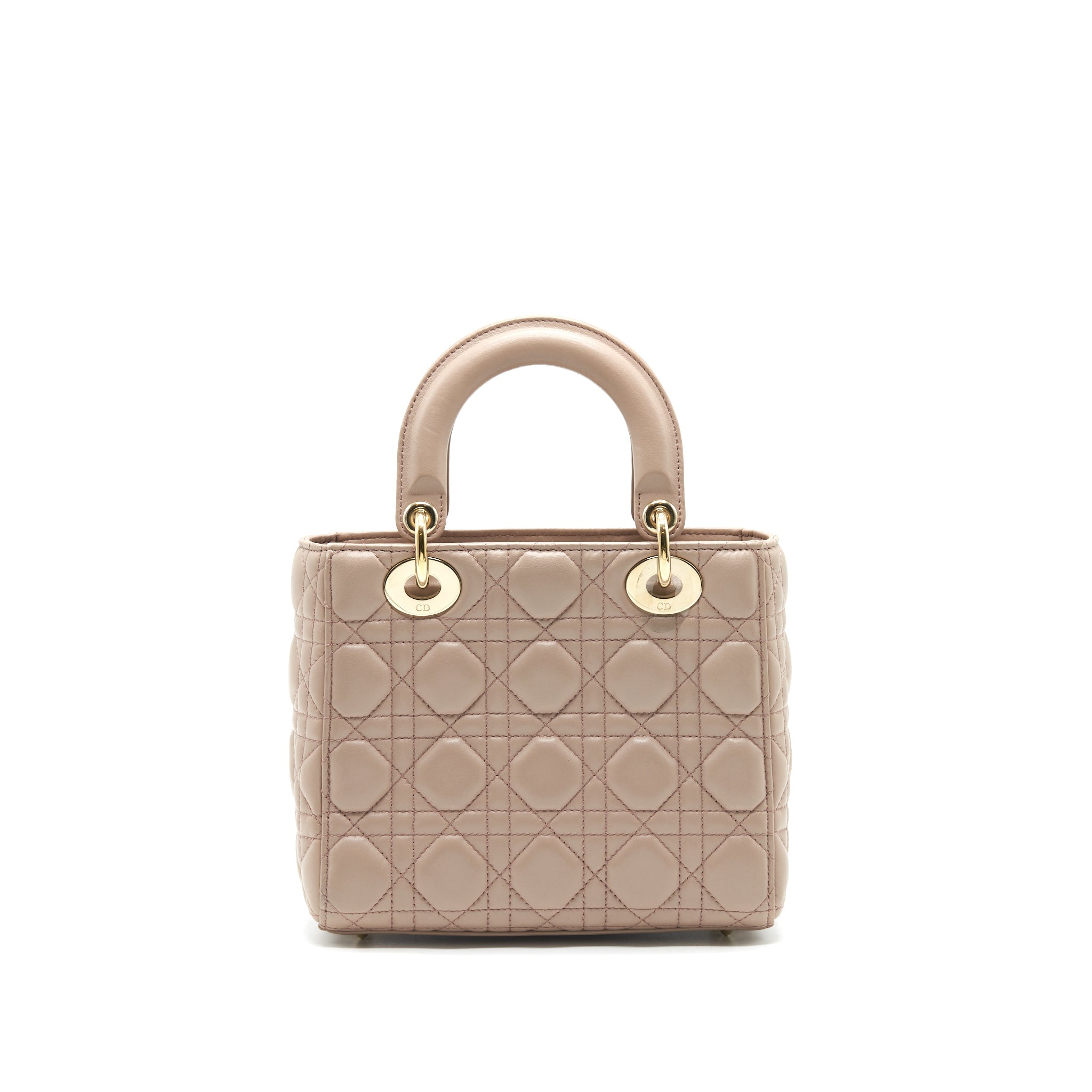 DIOR SMALL LADY DIOR DARK BEIGE LGHW