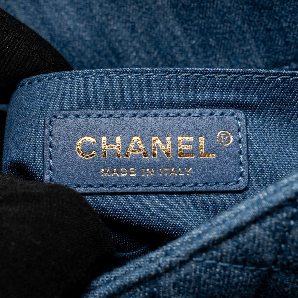 CHANEL PEARL CRUSH MINI RECTANGULAR FLAP BAG DENIM BLUE GHW (MICROCHIP)