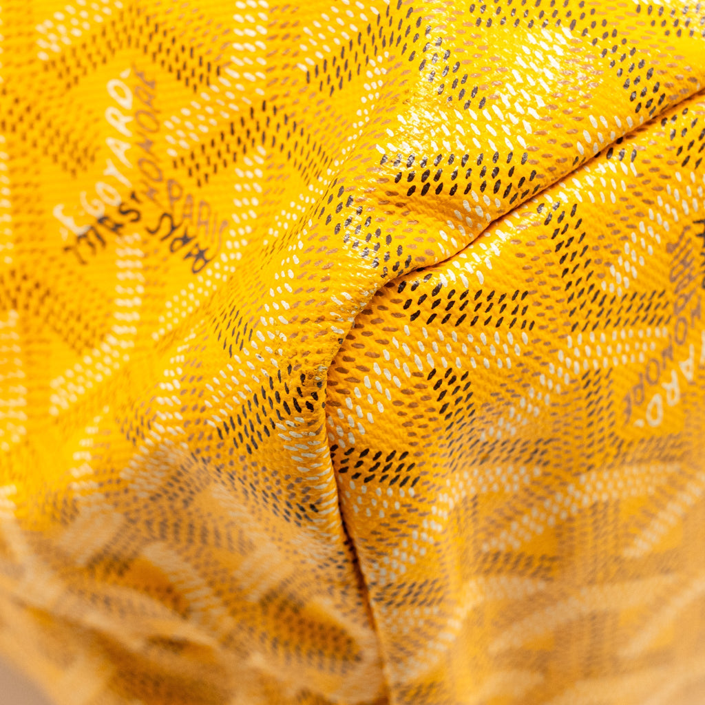 GOYARD SAINT LOUIS PM TOTE BAG GOYARDINE CANVAS / CALFSKIN YELLOW SHW