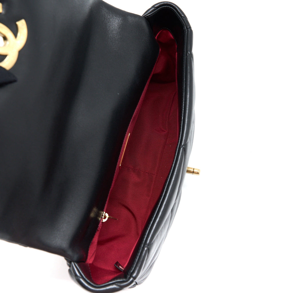 CHANEL MEDIUM 19 BAG LAMBSKIN BLACK MULTICOLOUR HARDWARE