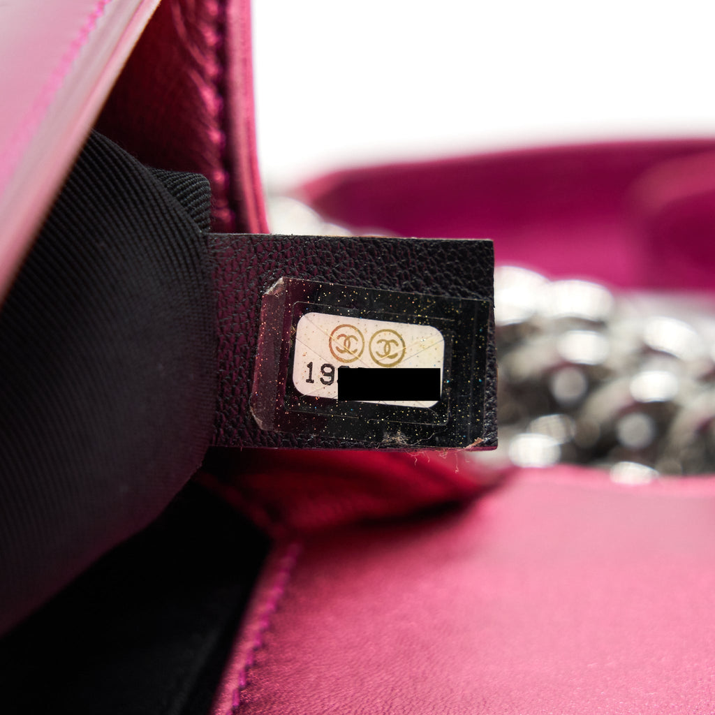 CHANEL MEDIUM LEBOY BAG METALLIC PINK SHW