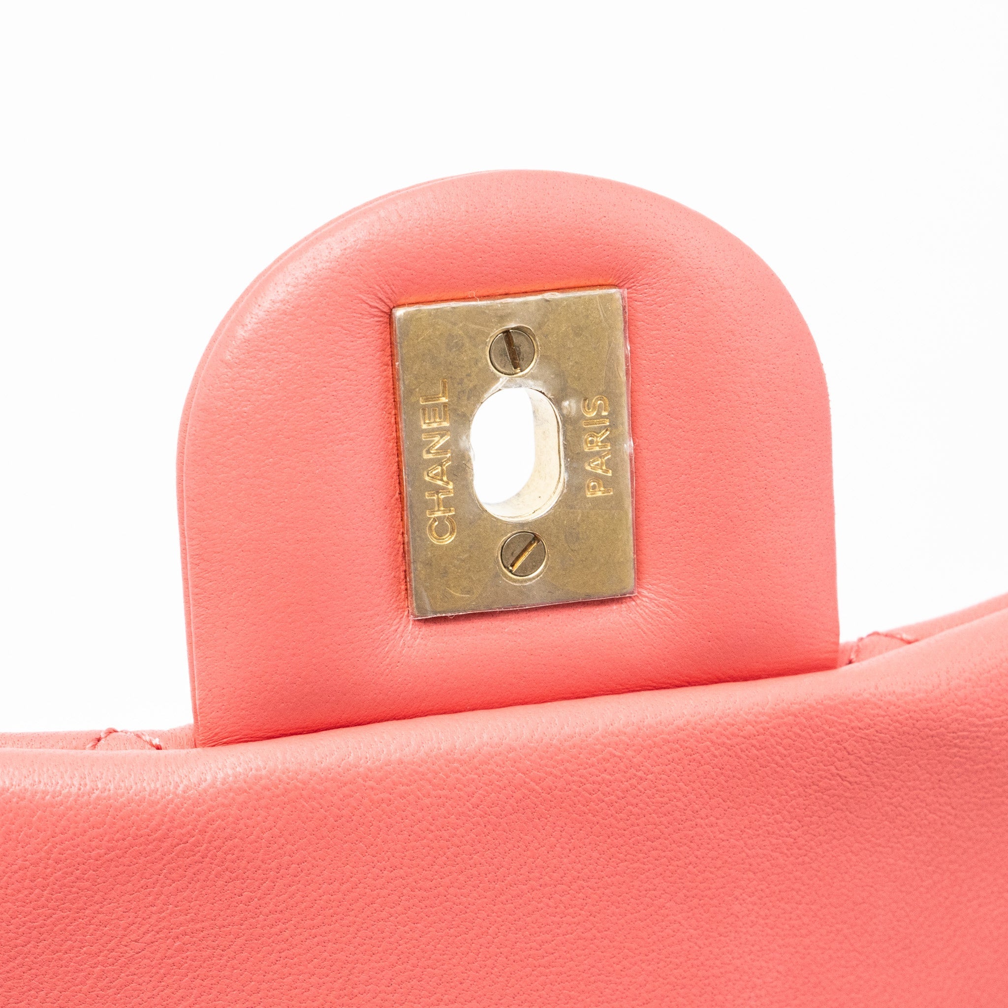 CHANEL PEARL CRUSH MINI SQUARE FLAP BAG LAMBSKIN PINK GHW