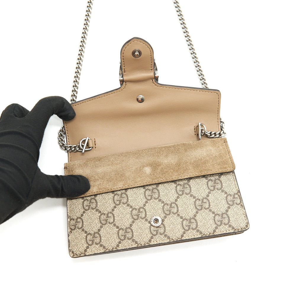 GUCCI DIONYSUS GG SUPREME SUPER MINI BAG BEIGE