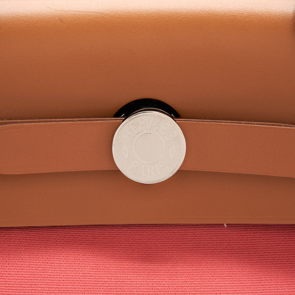 HERMES HERBAG 31 ZIP BAG ROSE AZALEE SHW
