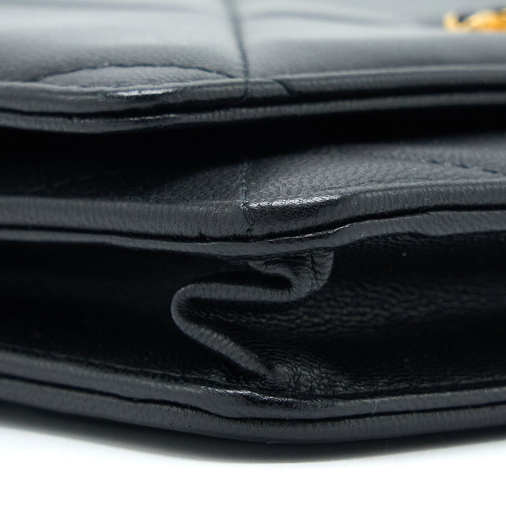CHANEL 19 WALLET ON CHAIN LAMBSKIN BLACK MULTICOLOUR HARDWARE