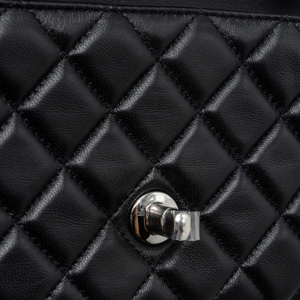 CHANEL MINI RECTANGULAR FLAP BAG LAMBSKIN BLACK SHW (MICROCHIP)