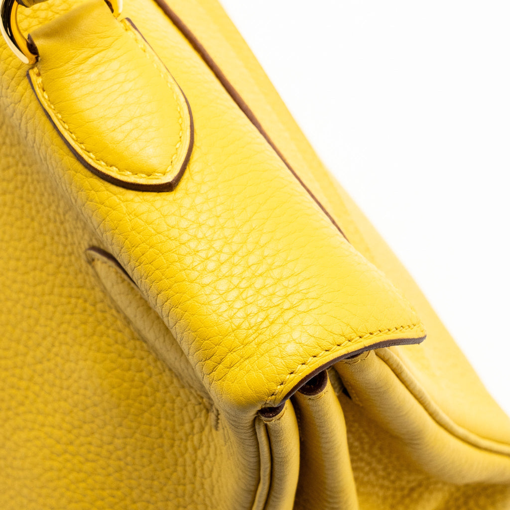 HERMES SHOULDER KELLY CLEMENCE 9D JAUNE AMBER GHW