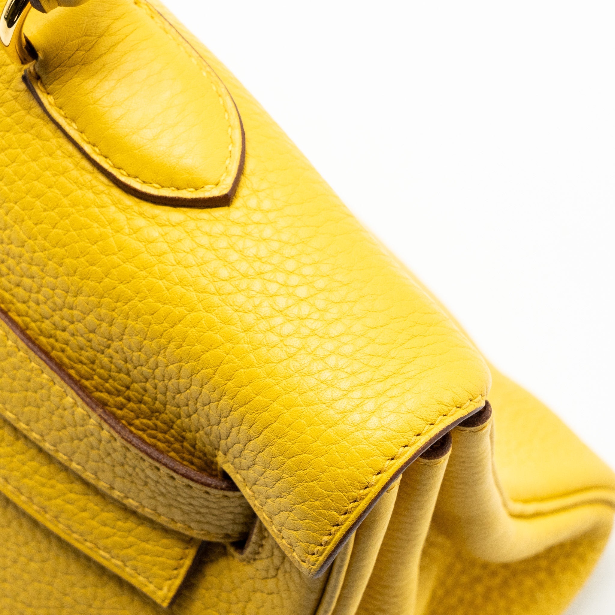 HERMES SHOULDER KELLY CLEMENCE 9D JAUNE AMBER GHW