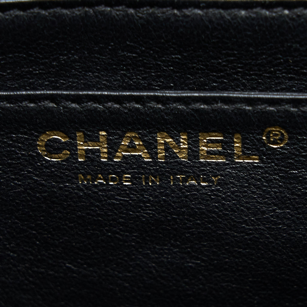 CHANEL VINTAGE TOP HANDLE FLAP BAG CAVIAR BLACK GHW
