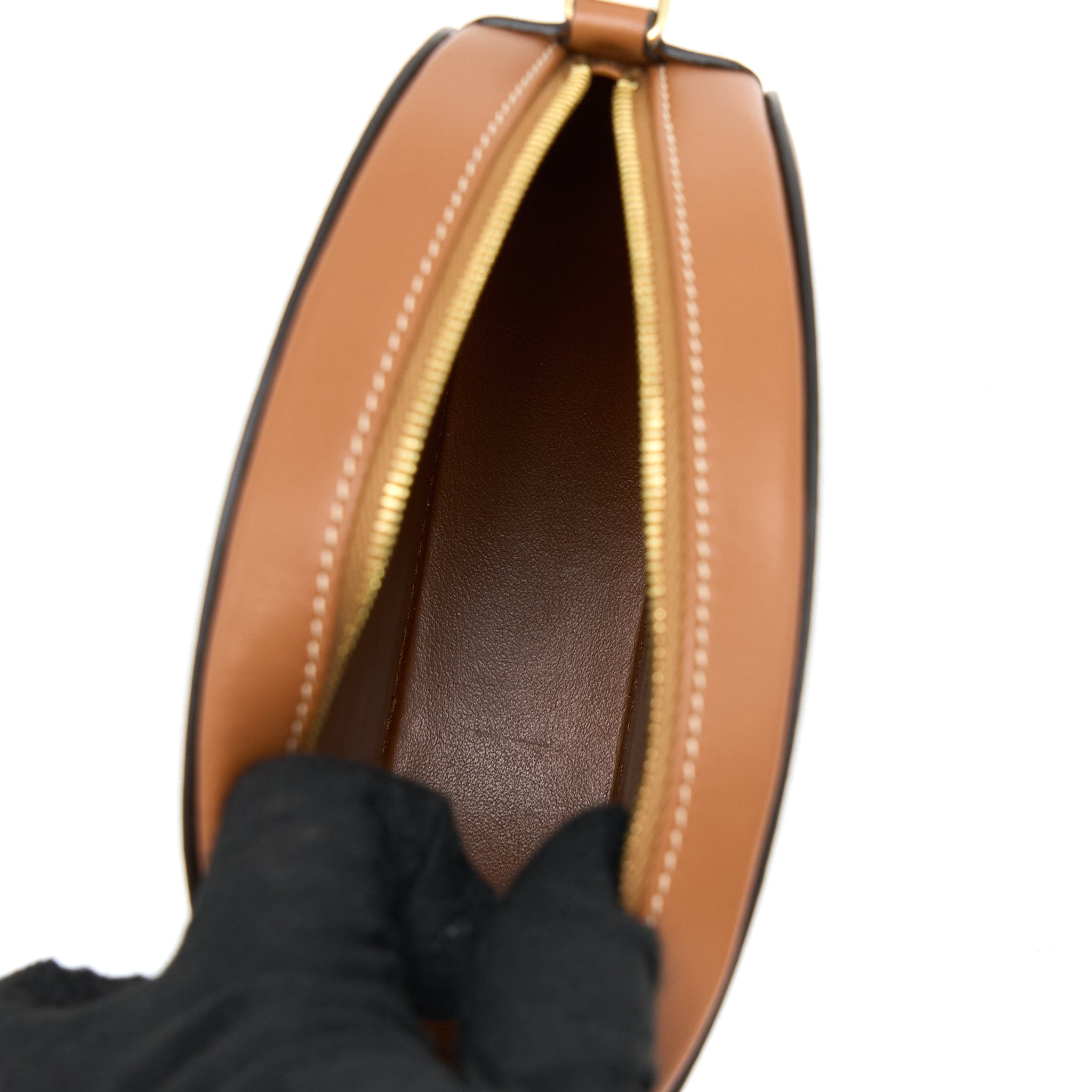 CELINE CROSSBODY OVAL PURSE CUIRASS TRIOMPHE SMOOTH CALFSKIN TAN GHW