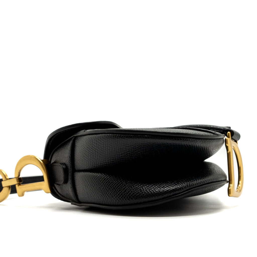 DIOR MINI SADDLE BAG CALFSKIN BLACK GHW